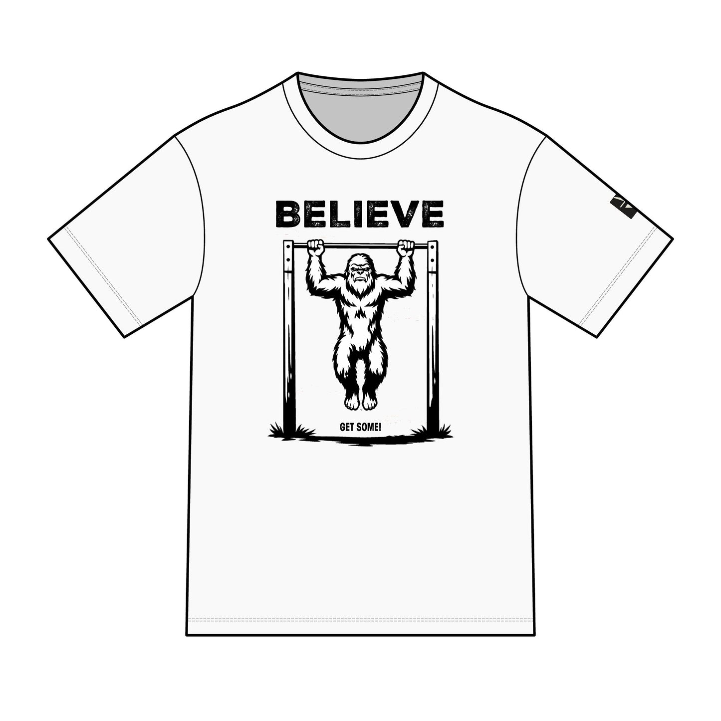 Believe in Bigfoot - Doing Pull-Ups | T-Shirt