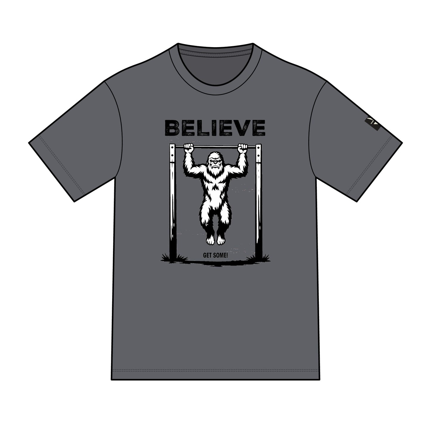 Believe in Bigfoot - Doing Pull-Ups | T-Shirt