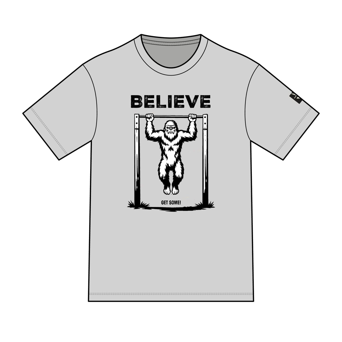 Believe in Bigfoot - Doing Pull-Ups | T-Shirt