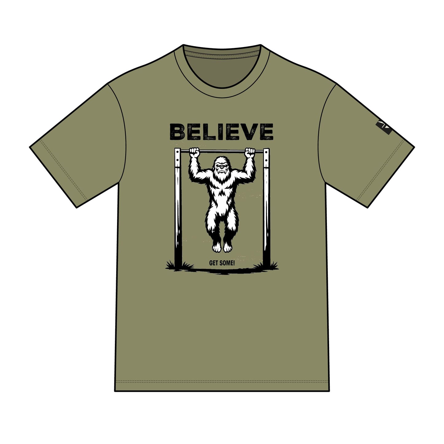 Believe in Bigfoot - Doing Pull-Ups | T-Shirt