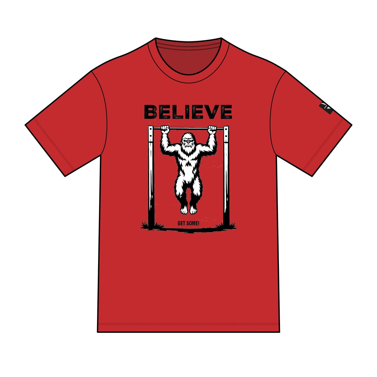 Believe in Bigfoot - Doing Pull-Ups | T-Shirt