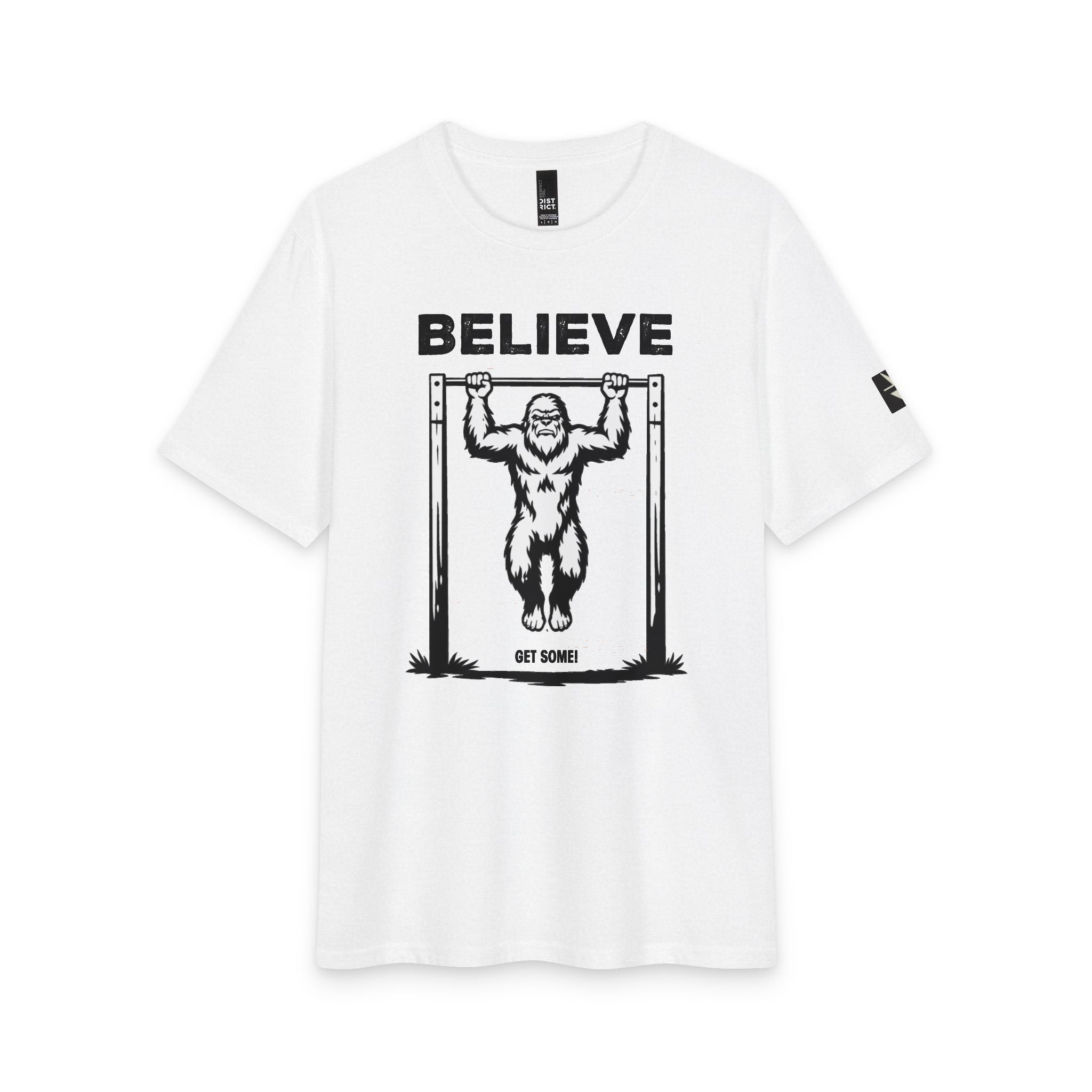Believe in Bigfoot - Doing Pull-Ups - T-Shirt