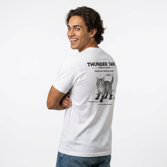 Graphic Tee — Thunderous Cat | Animal Testing | Funny Cat T-Shirt