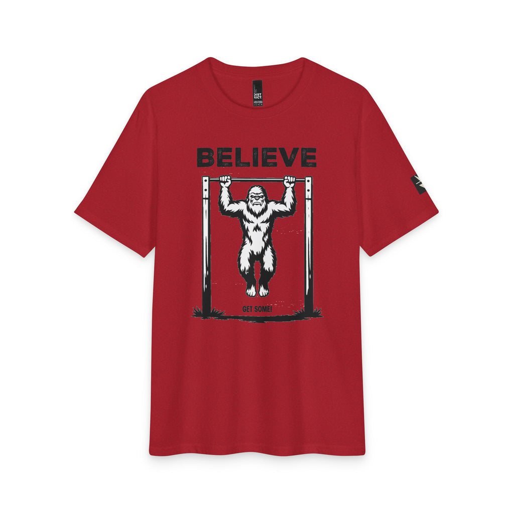 Believe in Bigfoot - Doing Pull-Ups - T-Shirt