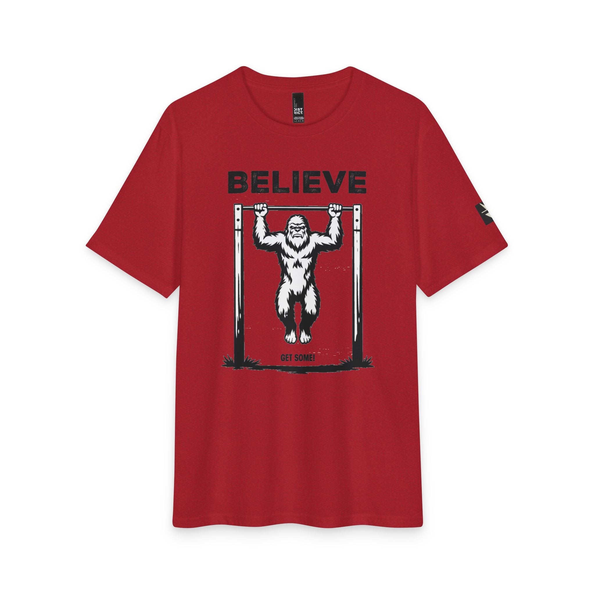 Believe in Bigfoot - Doing Pull-Ups - T-Shirt