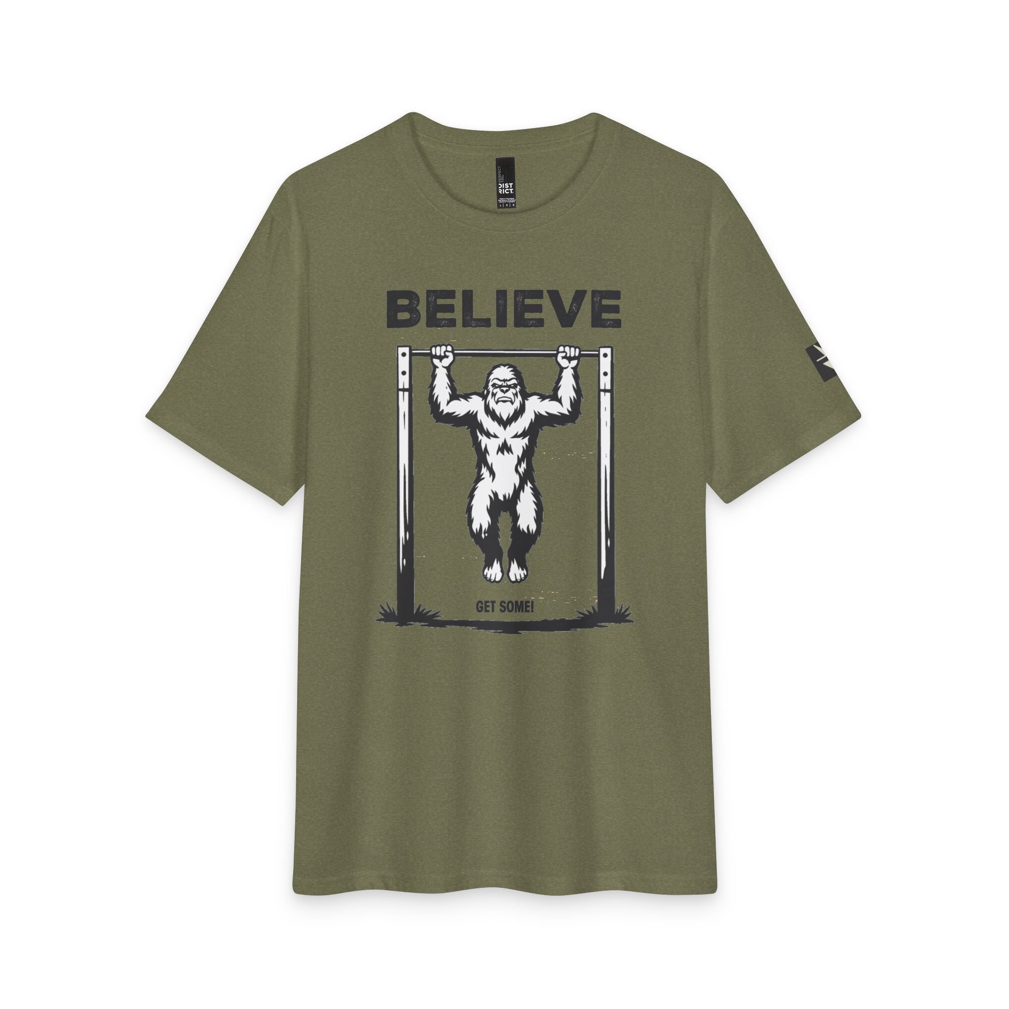 Believe in Bigfoot - Doing Pull-Ups - T-Shirt