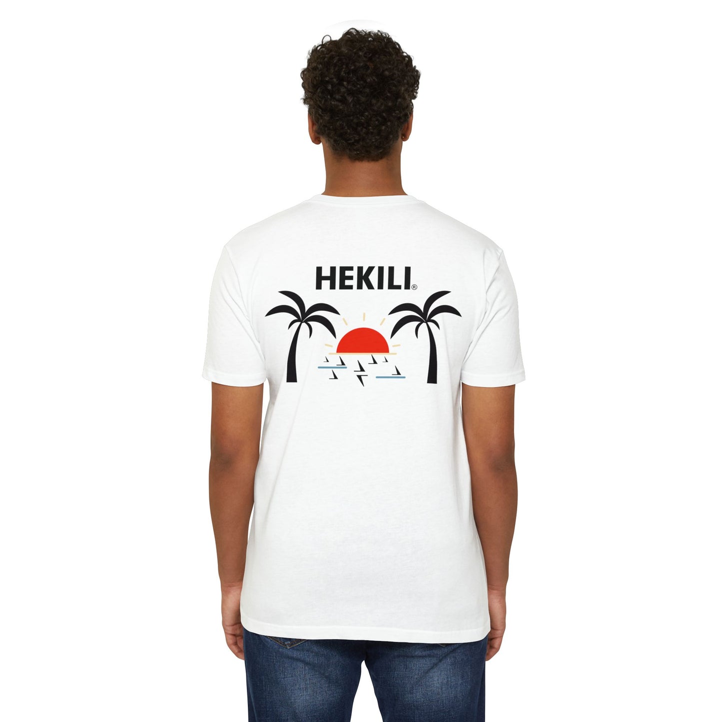 Hekili Hawaiian Beach T-Shirt | Unisex Tee, Cotton Poly Blend Top